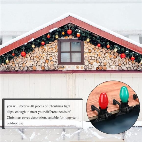 40 Pieces Christmas All-in-One Light Clips Gutter Clip Shingle Clip Light Hanger - Picture 6 of 7